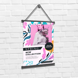 Banner Fosco 60x90cm 380g   Fosco Bastão e Cordão 